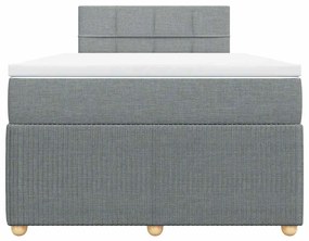Cama com molas/colchão 120x200 cm tecido cinza-claro
