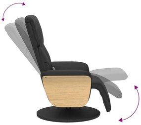 Cadeira massagens reclinável c/apoio pés couro artificial preto