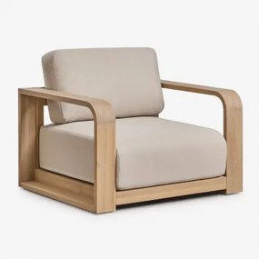 Poltrona De Jardim Com Apoios De Braços Em Madeira De Acácia Brivori Marrom Acácia Claro - Sklum
