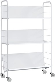 HOMCOM Estante de Armazenamento com 3 Níveis, Rodízios, Estante para Brinquedos para Quarto, 69 x 26 x 108 cm, Branco | Aosom Portugal