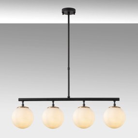 Chandelier Fazli – Preto, Dourado e Branco – 70 x 15 x 43-87 cm
