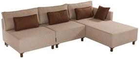 Sofá-Cama de Canto Matris – Castanho – 285x90x192 cm