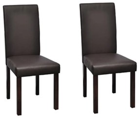 vidaXL Cadeiras de jantar 2 pcs couro artificial castanho