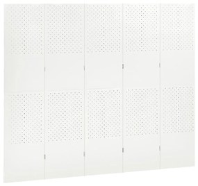 Divisória de quarto com 5 painéis aço 200x180 cm branco
