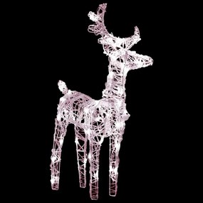 Renas de Natal 2 pcs 80 luzes LED acrílico branco quente