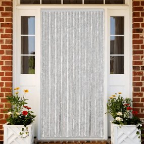 vidaXL Cortina anti-insetos 100x230 cm chenille cinzento