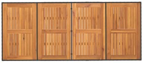 Mesa de jardim com tampo em acácia 190x80x74 cm vime PE preto
