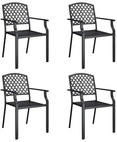 5 pcs conjunto de jantar para jardim aço antracite