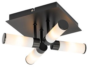 Candeeiro de teto moderno para casa de banho preto 4 luzes IP44 - Bath Moderno