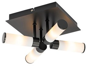 Moderna luminária de teto para banheiro preto 4 luzes IP44 - Banheira Moderno