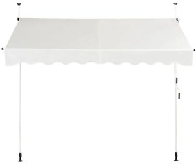 Toldo telescópico e retrátil resistente aos raios UV impermeável com manivela manual altura regulável para janela varanda 250 x 125 cm bege