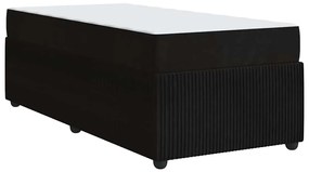 Estrutura de cama com colchão Outros Preto 90 x 200 cm Veludo