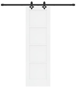 Porta Deslizante vidaXL com Conjunto de Ferragens Branco 61x198.5 cm M