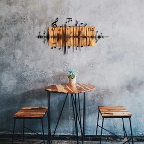 Acessório Decorativo de Parede Efsa – Preto e Nogueira – 90 x 47 cm