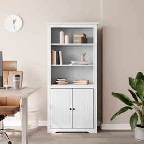 Estante BODO 82x40x173 cm madeira de pinho maciça branco