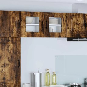 vidaXL Armário de Cozinha Kalmar 2 pcs Carvalho Defumado