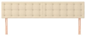 Cabeceira de cama 2 pcs tecido 90x5x78/88 cm creme