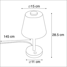 Candeeiro de mesa design em aço regulável com LED - Regno Moderno