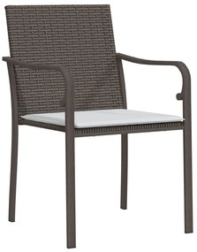 9 pcs conjunto de jantar p/ jardim com almofadões vime PE e aço