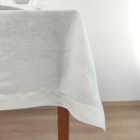 Toalha de Mesa Linho e Ponto Aberto Easter Bunny