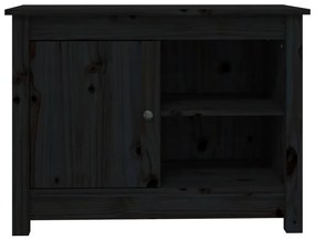 Móvel de TV 70x36,5x52 cm madeira de pinho maciça preto
