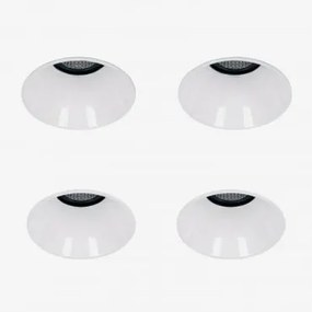 Pack De 4 Downlights Led Embutidos Sem Moldura Trimless Redondos Em Alumínio Luisiana Branco & Branco Neutro 3500k & Ø6,8 Cm & 10 W & 23º - Sklum