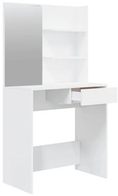 Conjunto toucador 74,5x40x141 cm branco brilhante