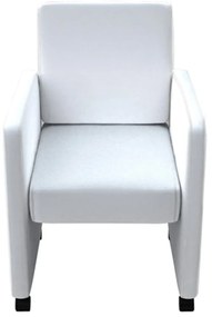 Cadeiras de jantar 6 pcs couro artificial branco