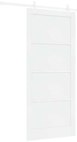 Porta Deslizante vidaXL com Conjunto de Ferragens Branca 93x211 cm Mad