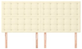 Cabeceira de cama 4 pcs couro artificial 90x5x78/88 cm creme