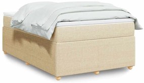 Cama boxspring com colchão 120x190 cm tecido cor creme