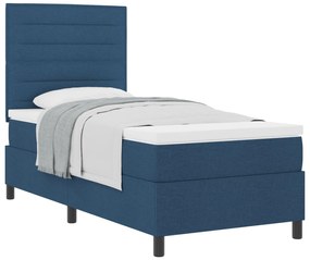 Cama Box Spring com Colchão Azul 90x200 cm Tecido
