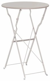 Mesa Bistro Dobrável Bege Ø50 x 71 cm em Aço Galvanizado