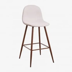 Banqueta Alta Glamm Madeira Escura & Beige Creme & ↑75 Cm - Sklum