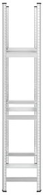 Prateleira para pneus de 3 camadas prateado 110x40x200 cm aço