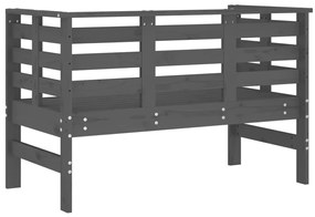 Banco de jardim 111,5x53x71 cm madeira de pinho maciça cinzento