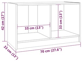 Móvel de TV 70x33x42 cm madeira de pinho maciça