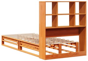 Cama Cosy - Com Estante - 90x190 cm - Madeira Maciça - Cor Pinho Cera