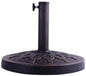 Base redonda de resina para guarda-sóis de exterior, jardim, pátio, para mastro de guarda-sóis de Φ38 mm ou Φ48 mm, bronze