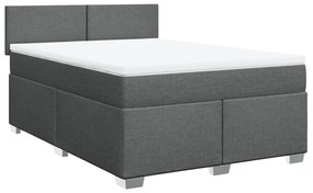 Cama com molas/colchão 160x200 cm tecido cinzento-escuro