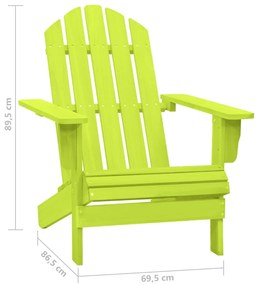 Cadeira Adirondack para jardim abeto maciço verde