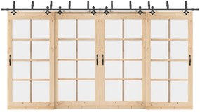 Kit de ferragens para porta deslizante 427 cm aço preto