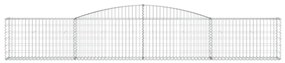 Cestos gabião arqueados 7 pcs 400x30x60/80 cm ferro galvanizado