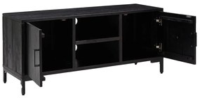 Móvel de TV 110x35x48 cm pinho maciço preto