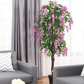 Flor de Orquídea Artificial de 180 cm com 1260 folhas e 2 hastes principais para Decoração de Escritório Decoração de Janela de Casa Decoração de Rest