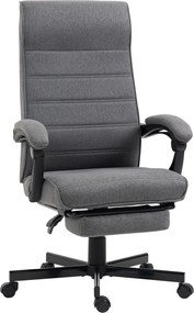 Vinsetto Cadeira Escritório Giratória Reclinável com Altura Ajustável e Apoio para os Pés Retrátil 68x67x106-114 cm Cinza | Aosom Portugal