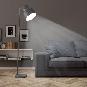 vidaXL Candeeiro de pé E27 metal cinzento