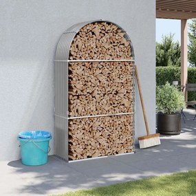 vidaXL Suporte de lenha 120x45x210 cm aço galvanizado cinza-claro