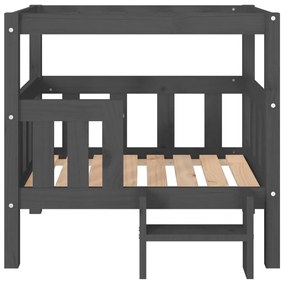 Cama para cães 75,5x63,5x70 cm madeira de pinho maciça cinza