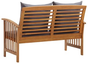 Banco de jardim c/ almofadões 119 cm madeira de acácia maciça
